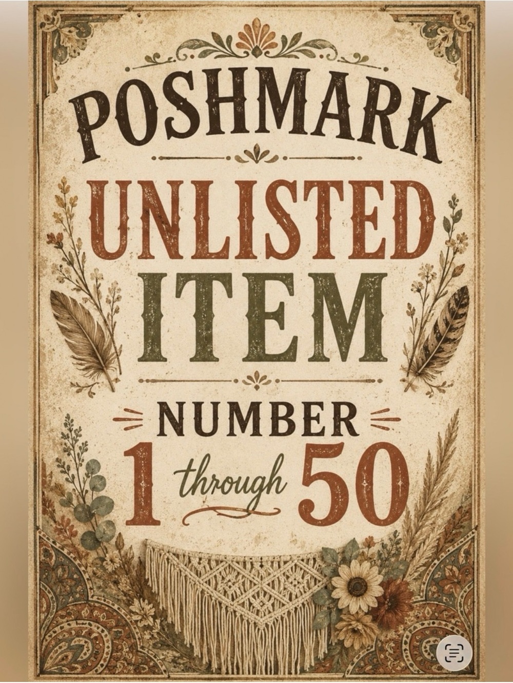 Poshmark Unlisted Item Sign - Rustic Typography